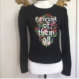 NWT Disney Fairest of them all Black T-Shirt Sz XS